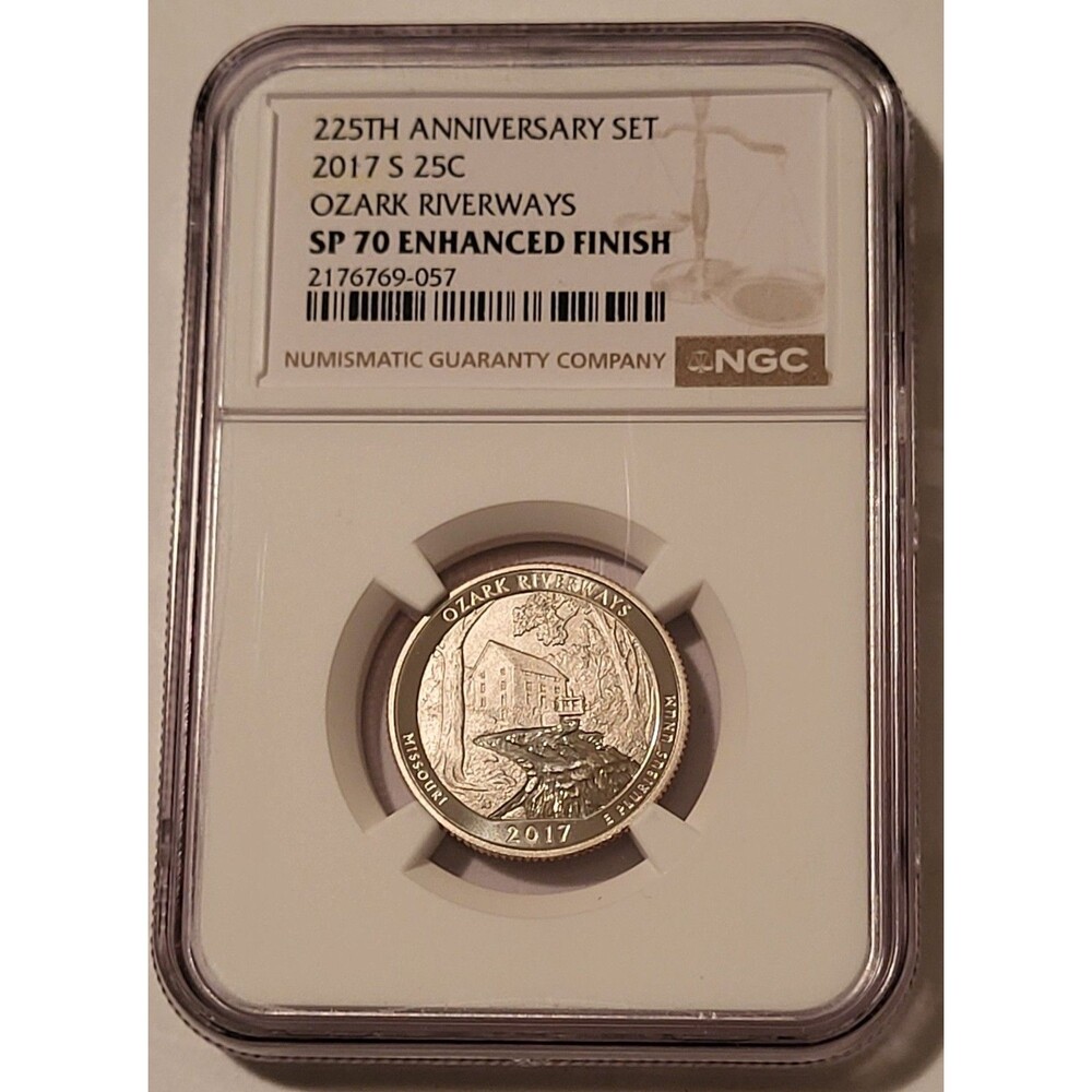 2017 S Ozark Riverways NP Quarter Enhanced Finish SP70 NGC